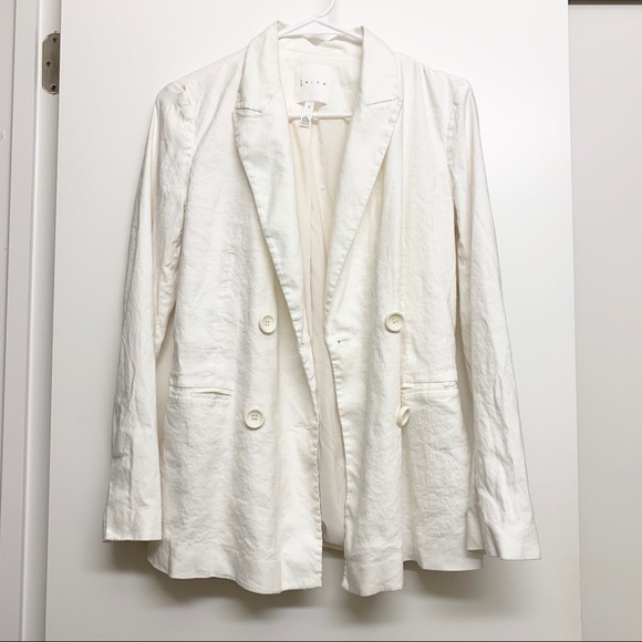 Leith double breasted Linen Blend Blazer - Picture 2 of 5